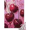 UVTMWVTCUSIQ Ciliegie fresche Puzzle per Adulti Puzzle 1000 Pezzi Carta Sfondo artistico rosa Relax attività antistress Interazione familiare Decorazione regalo 38x26cm/1000pcs
