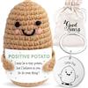 LOViLEE Positive Potato Pete, portafortuna con portachiavi + sacchetto + 16 adesivi - Du schaffst das Geschenk, Mutmacher, Pocket Hug, incoraggiamento, esame, laurea, maestro, patata positiva