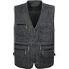 Wygwlg Gilet Di Jeans Da Uomo Taglie Forti, Gilet Casual Multitasche Da Pesca All'aperto Che Fotografa Il Cappotto Senza Maniche Del Gilet Di Jeans