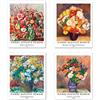 Berkin Arts Stampe da Parete Fiori Senza Cornice, Set di 4 Poster, Carta artistici di alta qualità Taglia: 20X25 cm, Artistica Murale Pianta Multicolore per Sala Pierre Auguste Renoir Pictures