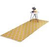 Relaxdays Tappeto in Cotone, 80 x 200 cm, Passatoia per Salotto, Cucina e Camere da Letto Design a Quadri, Giallo Beige