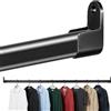PELARISE Asta appendiabiti per armadio, 42-100 cm, nera, estensibile, montaggio a parete, con 2 supporti, per armadi, finestre, guardaroba