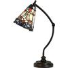 Bieye L30688 Lampada da tavolo in vetro colorato in stile Tiffany con base a braccio girevole per la lettura e la decorazione della casa (blu barocco)