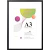 Scholartree Scholar Tree Cornice A3, confezione da 1 cornice nera formato A3, 29,7 x 42 cm, cornici in legno con passepartout A4, cornici A3 da appendere alla parete