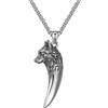 FREELANCE JW COLLANA "NEVER GIVE UP" CON DENTE DI LUPO IN ACCIIAIO INOSSIDABILE - ARGENTO/ACCIAIO