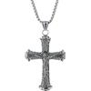 FREELANCE JW COLLANA CON PENDENTE A CROCE - ARGENTO/ACCIAIO