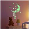 Ambiance Sticker Adesivi Fosforescenti | Stickers Luminoso Luna e Stelle - Decorazione murale fluorescente - 30 x 20 cm