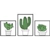 Mauro Ferretti Pannello da Muro Cactus Set 3PZ Metallo Multicolor 46,5X33X1,3
