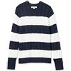 Amazon Essentials Uomo Maglione da Pescatore Girocollo a Coste a Manica Lunga in Cotone 100%