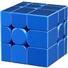 Bukefuno moyu Mirror Cube V2 M UV 3x3 blu magnetico cubo magico puzzle 3x3x3 MFJS specchio V2 magneti irregolari senza adesivi Speed Magic Cube (versione blu a specchio UV rivestito)