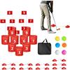 kivrimlarv Set da golf da giardino per adulti, con secchio | Giocattolo da putt portatile per allenamento, con obiettivo a 9 fori, per famiglia, casa, adulti, bambini, garage