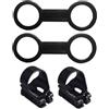 POPETPOP Gancio Maschera boccaglio e Attrezzature Snorkeling, Nero, Silicone e ABS, Confezione da 4 Pezzi, Riutilizzabile, per Maschera Subacquea e Tubo Snorkel
