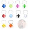 GUAKOVRAN Pinzetta naso, 10 pezzi, silicone colorato antiscivolo per nuoto | 10 colori, ergonomico, silicone e PC, impermeabile, riutilizzabile, per adulti e bambini, nuoto e snorkeling