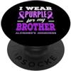 Alzheimer's Awareness Purple Ribbon Appa Indosso il viola per la consapevolezza dell'Alzheimer di mio fratello PopSockets PopGrip Adesivo