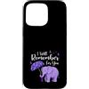 Alzheimer's Awareness Purple Ribbon Appa Custodia per iPhone 15 Pro Max Remember For You Elefante Nastro Viola Demenza