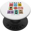 Souvenir Shirt Vintage London Icons Collage British Art Francobolli Souvenir PopSockets PopGrip Adesivo