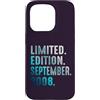 Birthday Gift Limited Edition September Custodia per iPhone 15 Pro Edizione Limitata Settembre 2008 Retro Vintage 2008