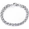 FREELANCE JW BRACCIALE DA UOMO IN ACCIAIO INOSSIDABILE CON MAGLIA A SPIGA INTRECCIATA 6MM - ARGENTO/ACCIAIO