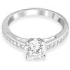 Swarovski Stilla Attract Collezione bague, taille ronde, pavé, blanc, plaqué rhodium