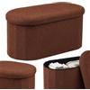 Relaxdays panca imbottita in tessuto Teddy, 38x76x38 cm