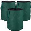 Relaxdays Sacchi per Foglie Pop Up, Set da 3, per Fogliame e Rifiuti da Giardino, 160 l, Autoportante, ∅: 55 cm, Verdi