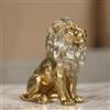 ICE ARMOR Statua decorativa a forma di leone dorato seduto, 20,3 cm, decorazione per la casa/stanza, ideale per l'inaugurazione della casa, vacanze e compleanni, ottima aggiunta da collezione