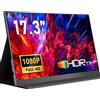 Monitor portatile 17,3 pollici 100% sRGB 1920 × 1080 Schermo monitor FHD IPS