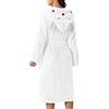 Generisch Accappatoio da donna con viso e orecchie 3D, vestaglia con cappuccio e doppia tasca, morbido accappatoio per sauna, comodo e morbido, O bianco., XXL