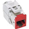 InLine Presa Keystone RJ45 InLine®, schermata, Cat.6A, rossa confezione da 8 pezzi