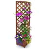 Relaxdays Fioriera con graticcio, HLP: 180x55x51 cm, marrone | Vaso per piante, balcone e giardino, legno di abete