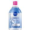 NIVEA Acqua Micellare Rigenerante 400 ml, Struccante viso e occhi con 5% siero + Aminoacid Complex, Detergente viso, occhi e labbra senza risciacquo per pelli stanche e sensibili
