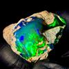 OPAL EMPIRE Opale Nero Natural Bi-Color Grezzo Ethiopian Dry Opal Gemma 52.5Ct 30x25 mm