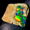 OPAL EMPIRE Black Opal Naturale Grezzo, Gemma Fire Opal, Opale Etiopico 12.1Ct 16x15 mm