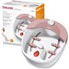 Beurer FB 20 Pediluvio Con Idromassaggio Plantare E Accessori Pedicure, Massaggio di riflessologia riattivante della circolazione, calore attivabile, colore Rosa e Bianco