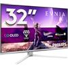 PHILIPS Evnia Gaming Monitor 32M2N8900P 32 3840x2160, UHD, 240Hz, QD-OLED Panel, 0.03ms GtG, USB Hub Speakers, Height Adjustment (HDMI2x 2.1 DP1x 2.1) HDR500 TB, FreeSync Prem. Pro, Argento