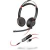 HP Poly POLY Blackwire 5220 Auricolare Cablato A Padiglione Musica e Chiamate USB tipo A Nero, Rosso