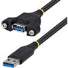 StarTech.com USBPNLAFAM2M, cavo USB, 2 metri, connettori USB A - USB A, USB 3.2 Gen 1 (3.1 Gen 1), velocità di trasferimento 5 Gbit/s, colore nero