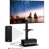 StarTech Supporto TV - Supporto da pavimento - Per televisori piatti e curvi da 81-178 cm - Fino a 50 kg - Regolabile in altezza da 108-132 cm - Inclinazione 10° - Nero