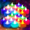 BAIFULAI 24 lumini colorati a LED: lumini colorati, mini luce subacquea, senza fiamma, luce elettrica tremolante, per Natale, compleanno e Halloween