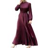 Generisch Abiti musulmani da donna Ramadan Abito a maniche lunghe Top Robe Arabo Islamico Abbigliamento Vintage intero Corpo Lungo Caftano Vestito da donna Elegante Islamico Abito da preghiera, O rosso., M