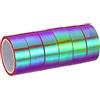 PATIKIL Olografico Nastro 15mm x 5m, 6 Rotolo Auto Adesivo Metalizzato Foglio Mascheratura Adesivo per Fai-da-Te Arte Artigianato Avvolgimento Decorazione, Rosa Rosso