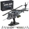 MISINI M8039 UH-60 armato Black Hawk Elicottero Blocchi di morsettiera tecnica, forze speciali dell'esercito dell'esercito, multiuso ed elicottero da combattimento, regalo per adulti collezionisti