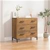 VidaXL Cassettiera 75x35x70 cm in Legno Massello di Pino