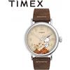 TIMEX Orologio TIMEX Standard Snoopy in pelle TW2U86200 Peanuts personaggio analogico