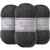 Utopia Crafts DK Double Knitting Yarn 3x 100g (Chacoal Melange)