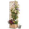 Relaxdays Fioriera con graticcio, HxLxP 180x55x51 cm, naturale