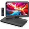 WONNIE Lettore DVD portatile Bluray con schermo 1080p Full HD da 15,6 pollici, grande schermo girevole, suono surround, supporto ultima memoria, uscita HDMI, ingresso AV, scheda USB/SD