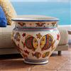 Ceramiche Sofia Stand Cachepot in Ceramica di Caltagirone - Decoro Pesci - 45 cm / Decoro Pesci