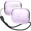 Elago Custodia trasparente con portachiavi compatibile con la custodia AirPods 3, cinturino in gel