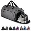 Fitgriff® Borsa sportiva e da viaggio per uomo e donna - con scomparto per scarpe e scomparto per oggetti bagnati - borsa per sport, fitness e viaggi - borsa da palestra (grigia, 48 x 26 x 25 cm (piccola))